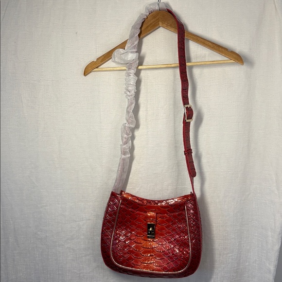 Brahmin Small Johanna Crossbody Purse . Heat Brasilia . Red Gold . NWT - Picture 5 of 11